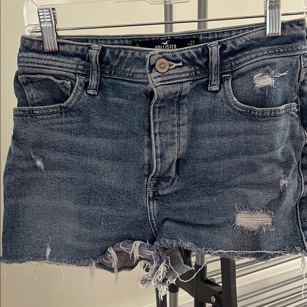 Hollister Blue Ripped Denim Shorts